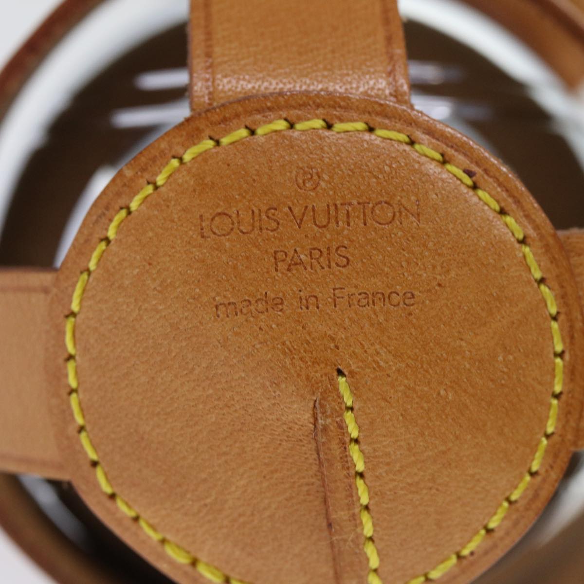 LOUIS VUITTON Veuve Clicquot Petanque Ball Case Leather Metal M99078 Auth 51093A