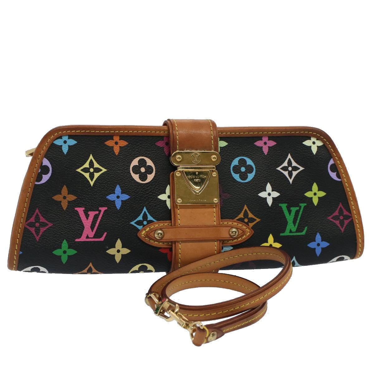 LOUIS VUITTON Monogram Multicolor Shirley Shoulder Bag Black M40050 Auth 51148