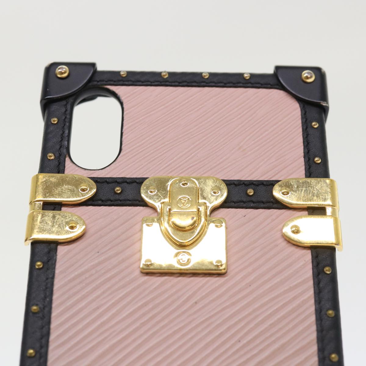 LOUIS VUITTON Epi Eye Trunk iPhone X/Xs Case Pink Black M67894 LV Auth 51255