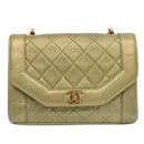 CHANEL Matelasse Turn Lock Chain Shoulder Bag Lamb Skin Gold CC Auth 51274A-2