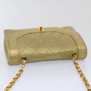 CHANEL Matelasse Turn Lock Chain Shoulder Bag Lamb Skin Gold CC Auth 51274A-6