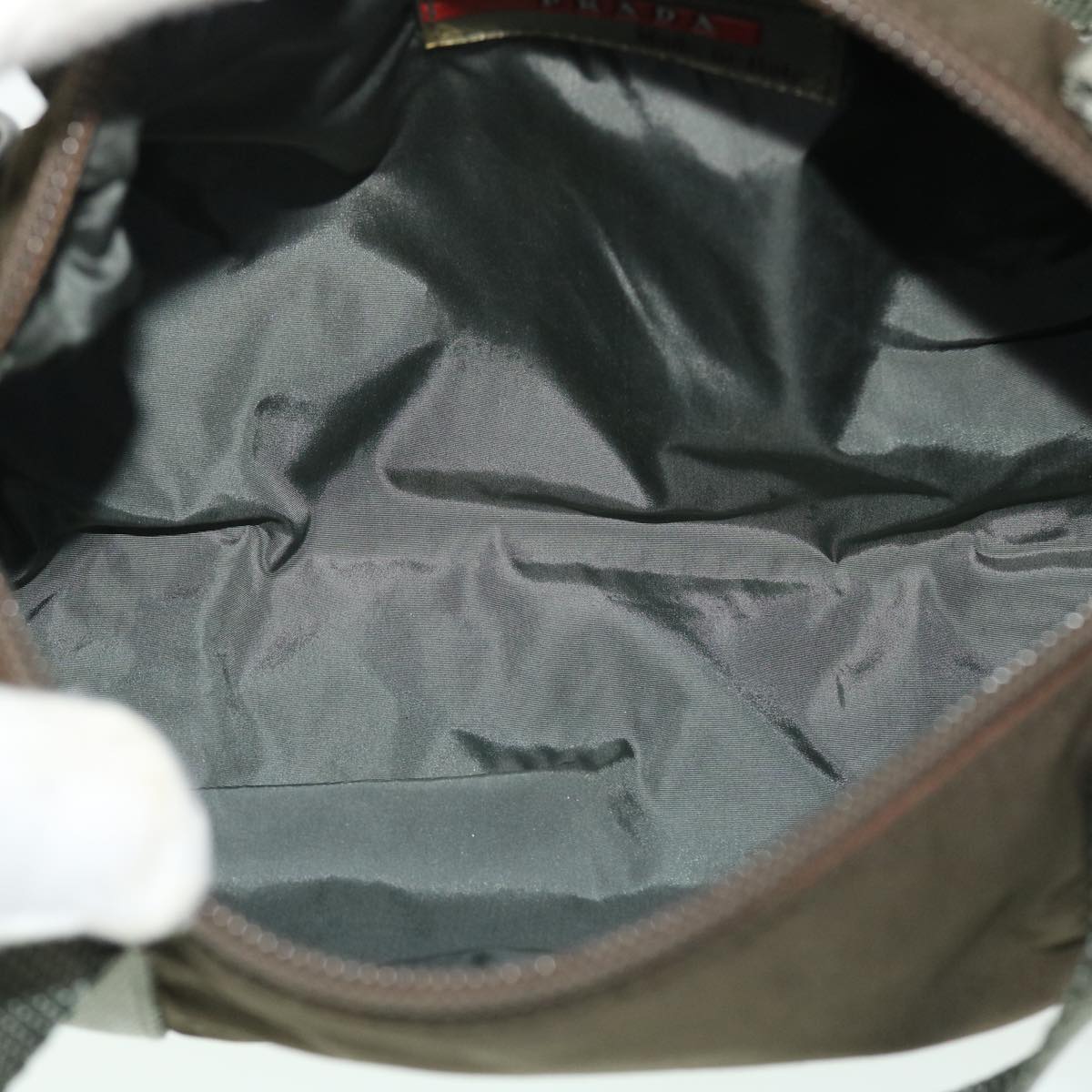 PRADA Sports Hand Bag Nylon Khaki Auth 51279