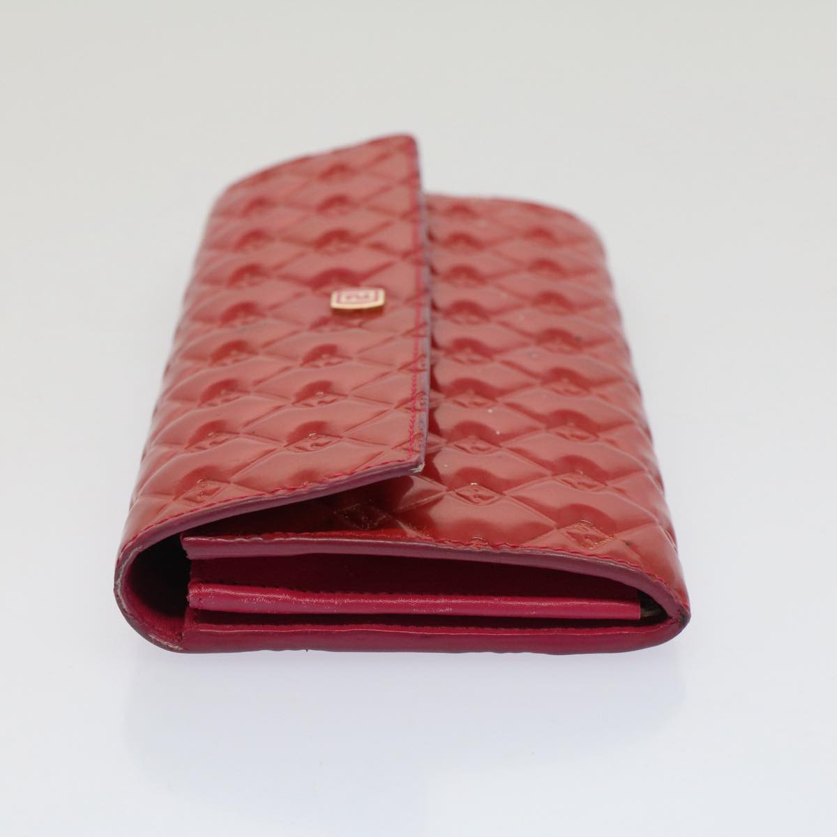 FENDI Long Wallet Patent leather Pink Auth 51304