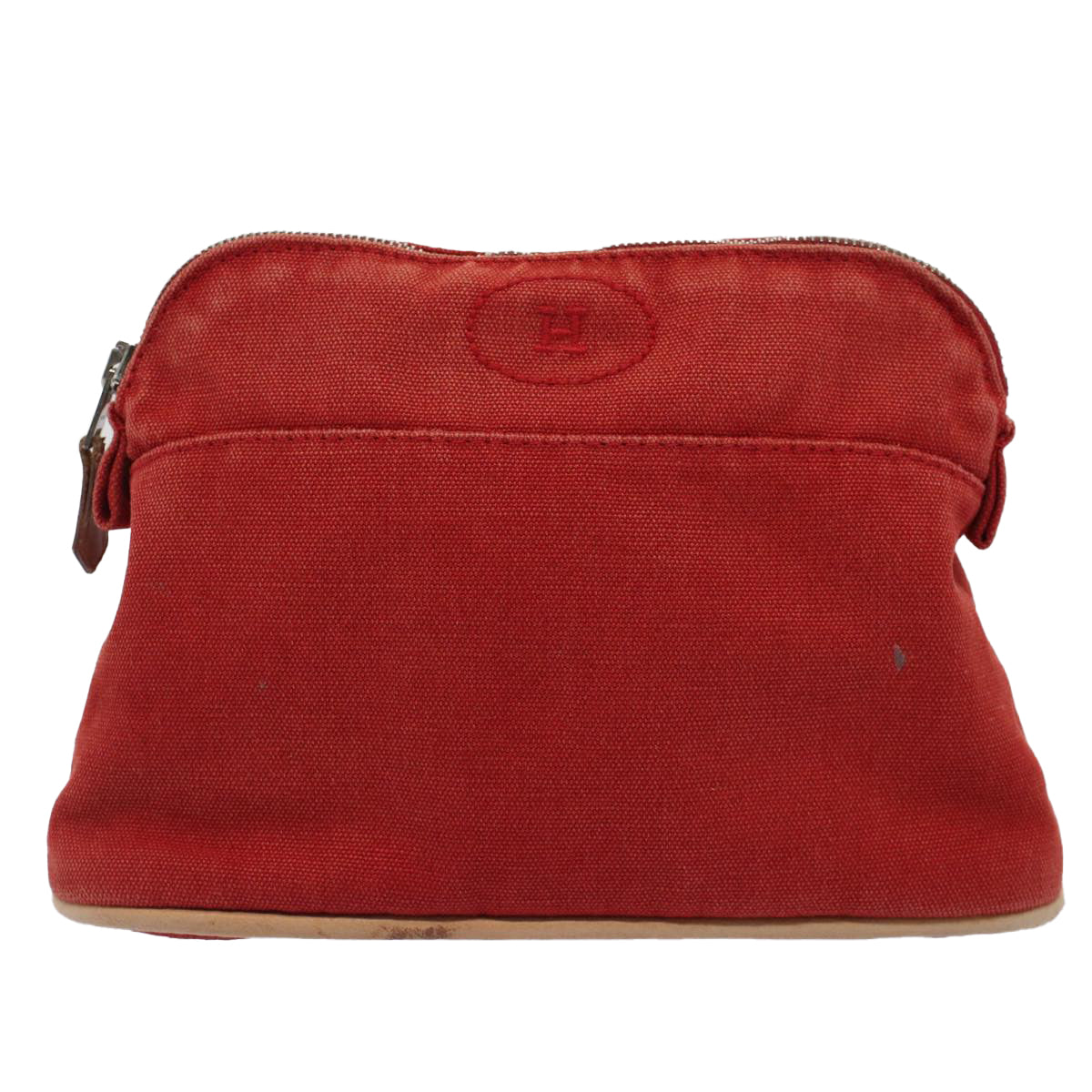 HERMES Pouch Canvas Red Auth 51305 - 0