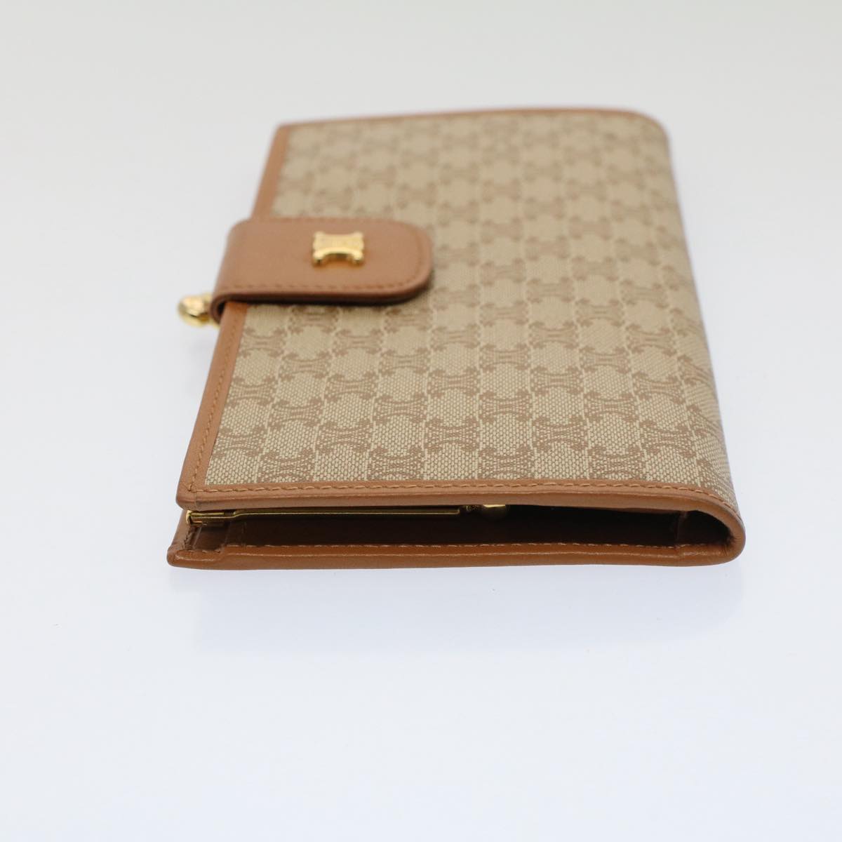 CELINE Macadam Canvas Long Wallet Beige Auth 51307