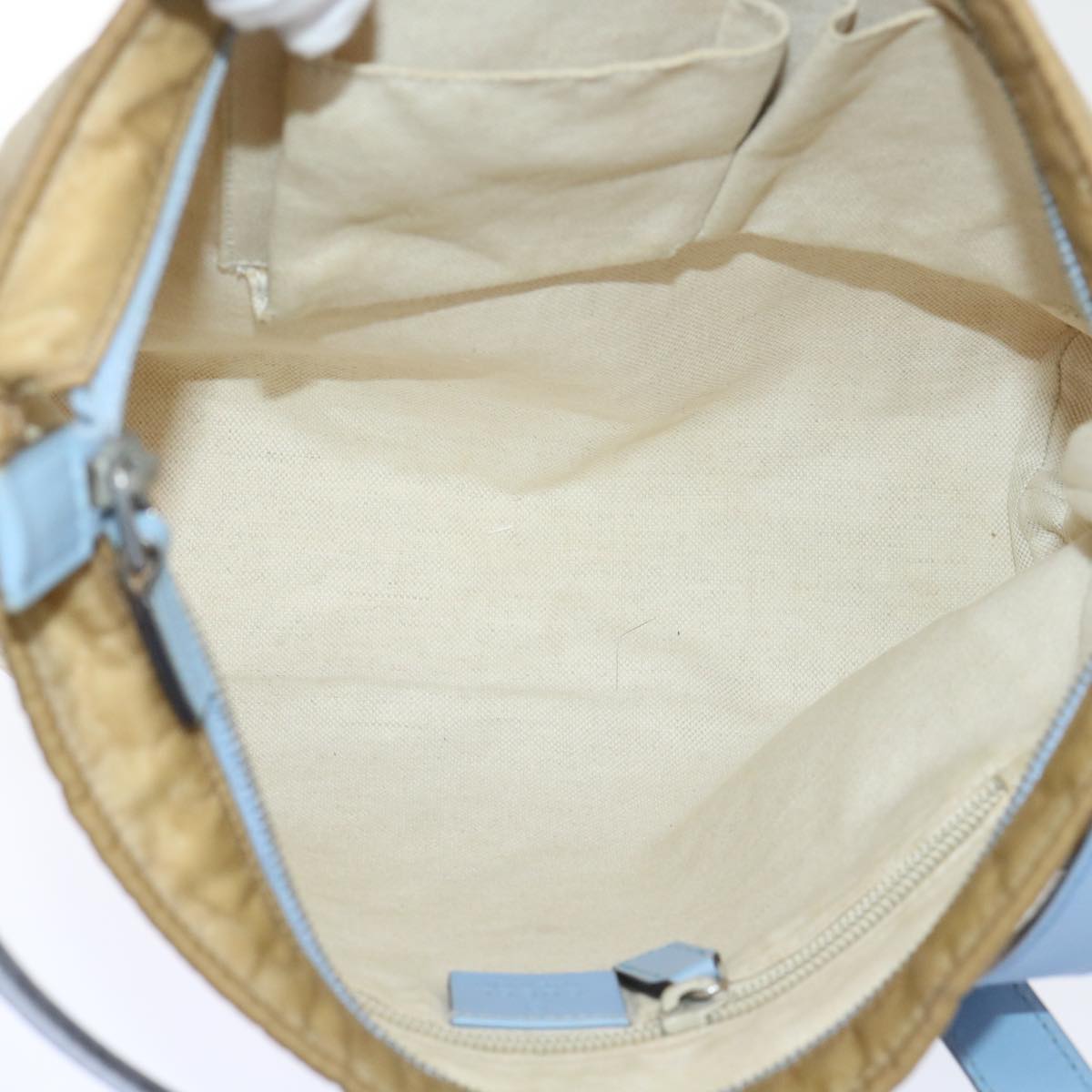 GUCCI GG Canvas Shoulder Bag Beige Light Blue 314529 Auth 51312