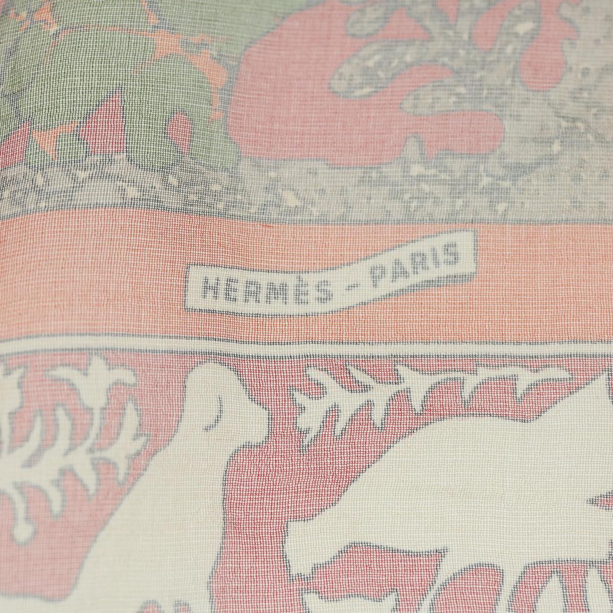HERMES Carre 40 EARLY AMERICA Scarf Silk Red Auth 51323