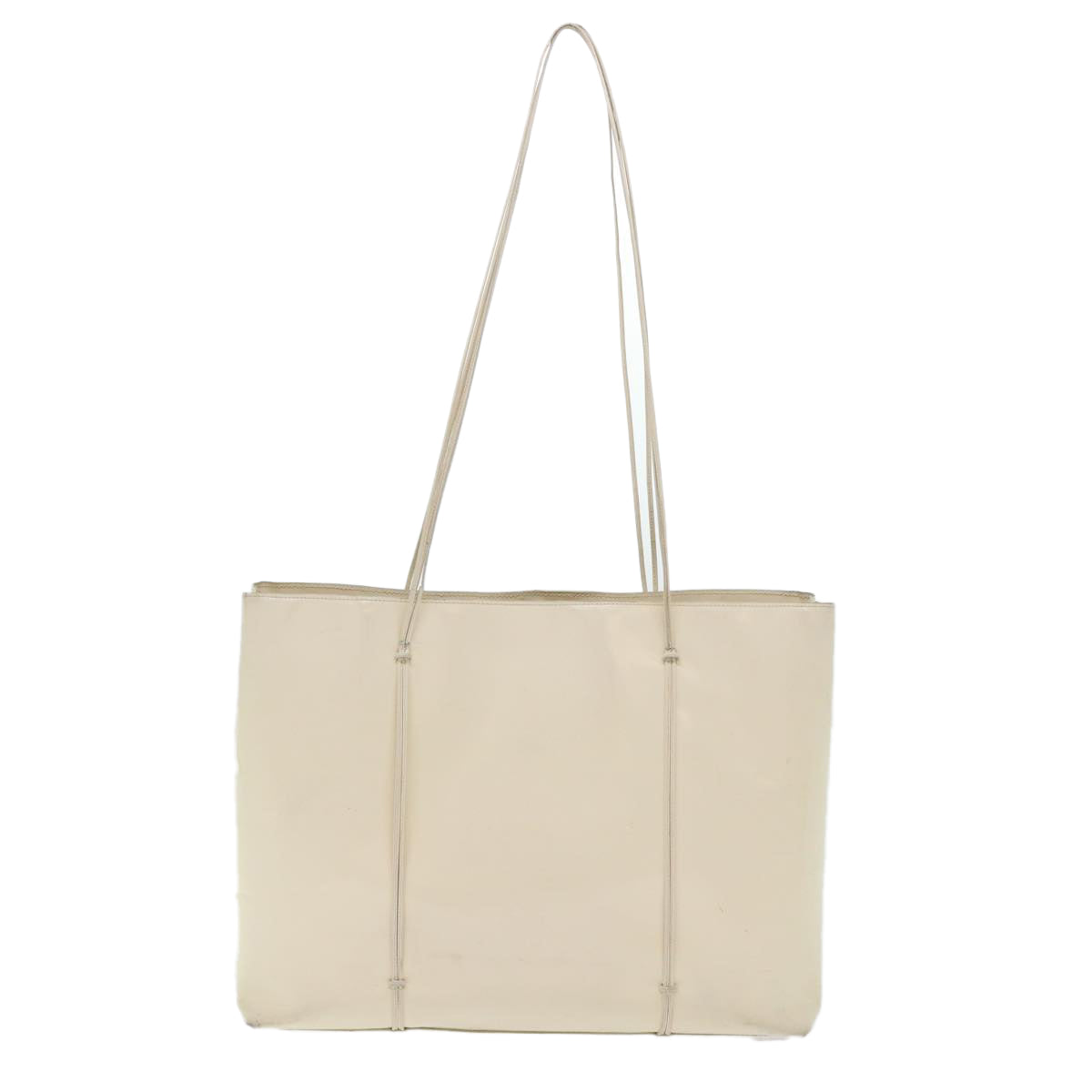 PRADA Tote Bag Patent leather White Auth 51330 - 0