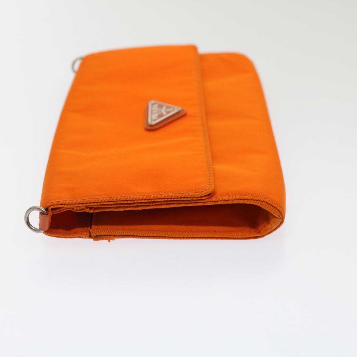 PRADA Wallet Shoulder Bag Nylon Orange Auth 51336