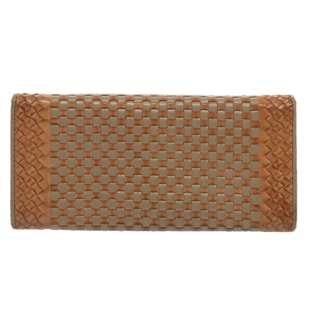 PRADA Long Wallet Leather Beige Auth 51339 - 0