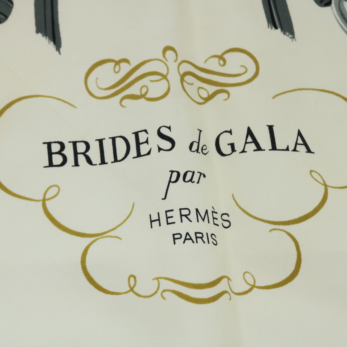 HERMES Carre 90 BRIDES de GALA Scarf Silk Blue White Auth 51342