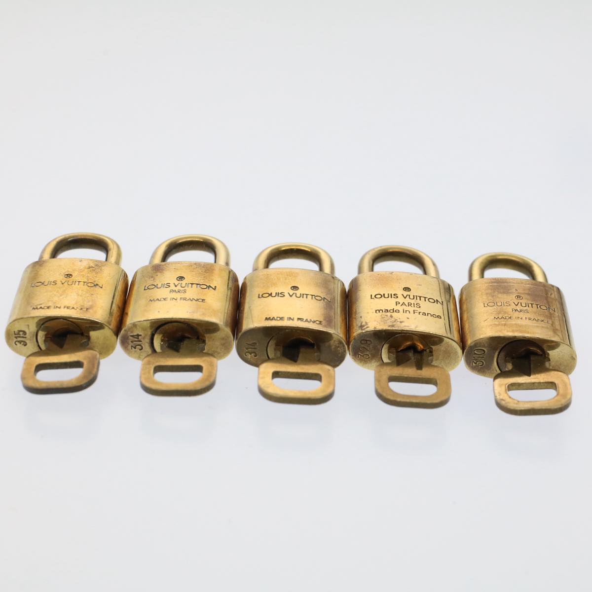 LOUIS VUITTON Padlock 10set Gold Tone LV Auth 51365