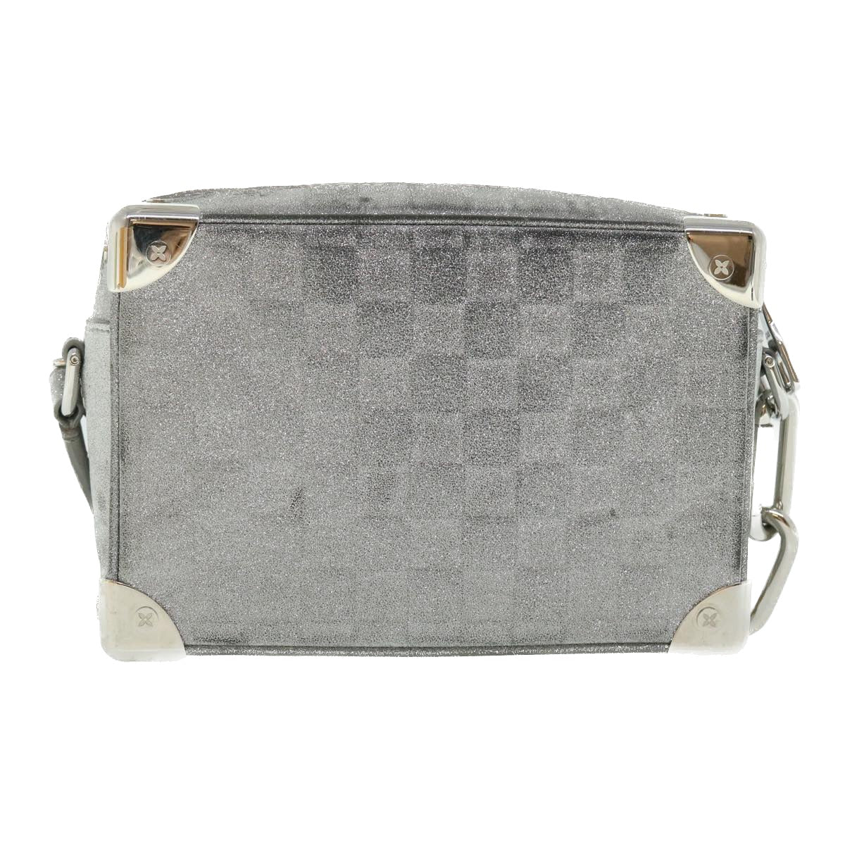 LOUIS VUITTON Damier Glitter Mini Soft Trunk Bag Silver M59726 LV Auth 51371A