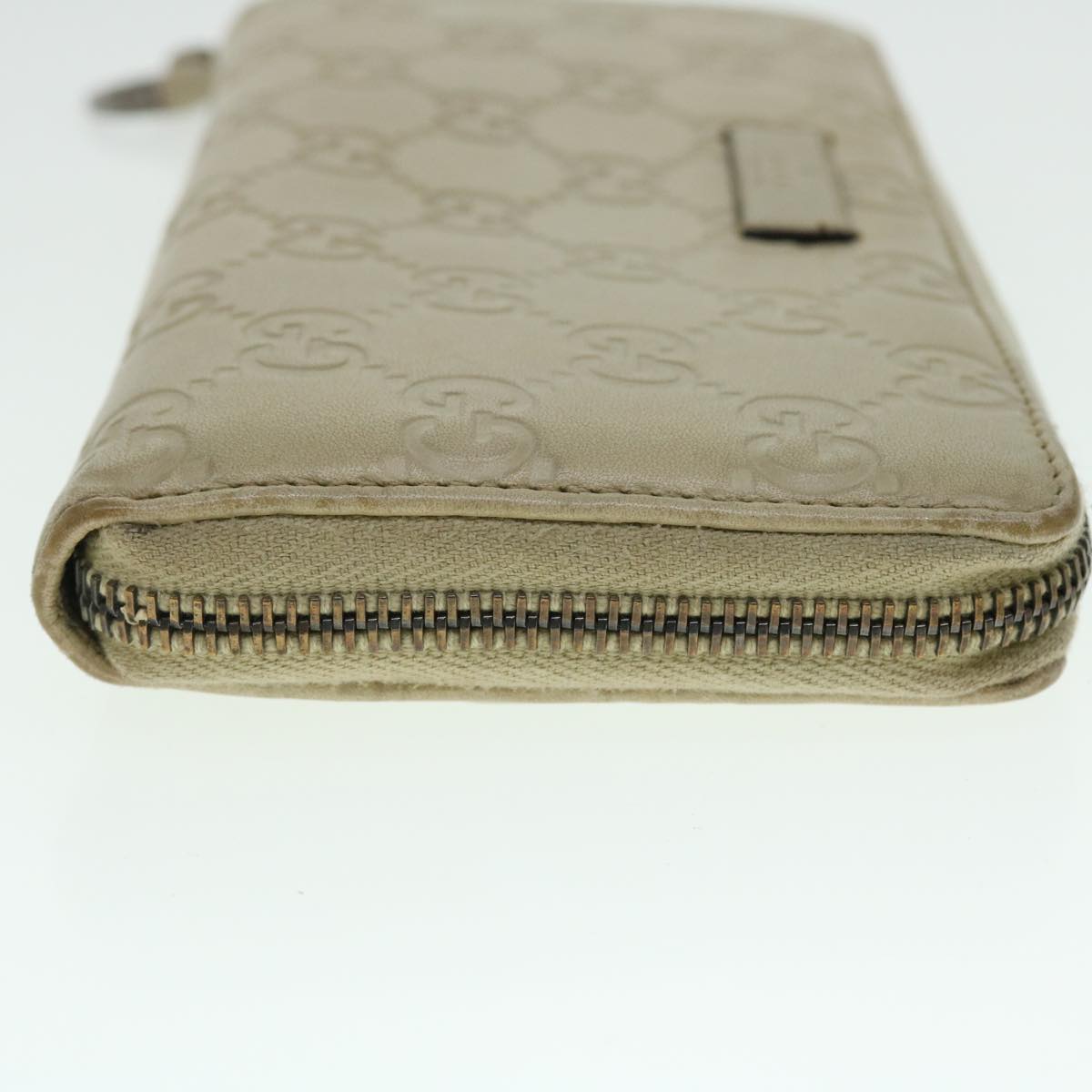 GUCCI GG Canvas Guccissima Long Wallet Beige 224246 Auth 51375