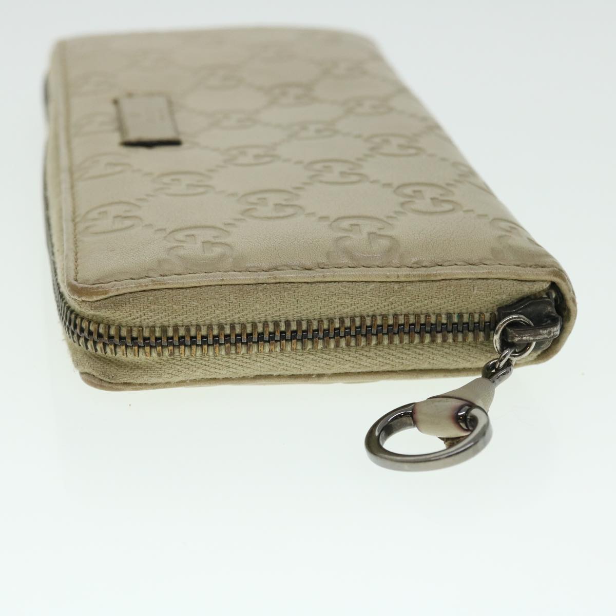 GUCCI GG Canvas Guccissima Long Wallet Beige 224246 Auth 51375