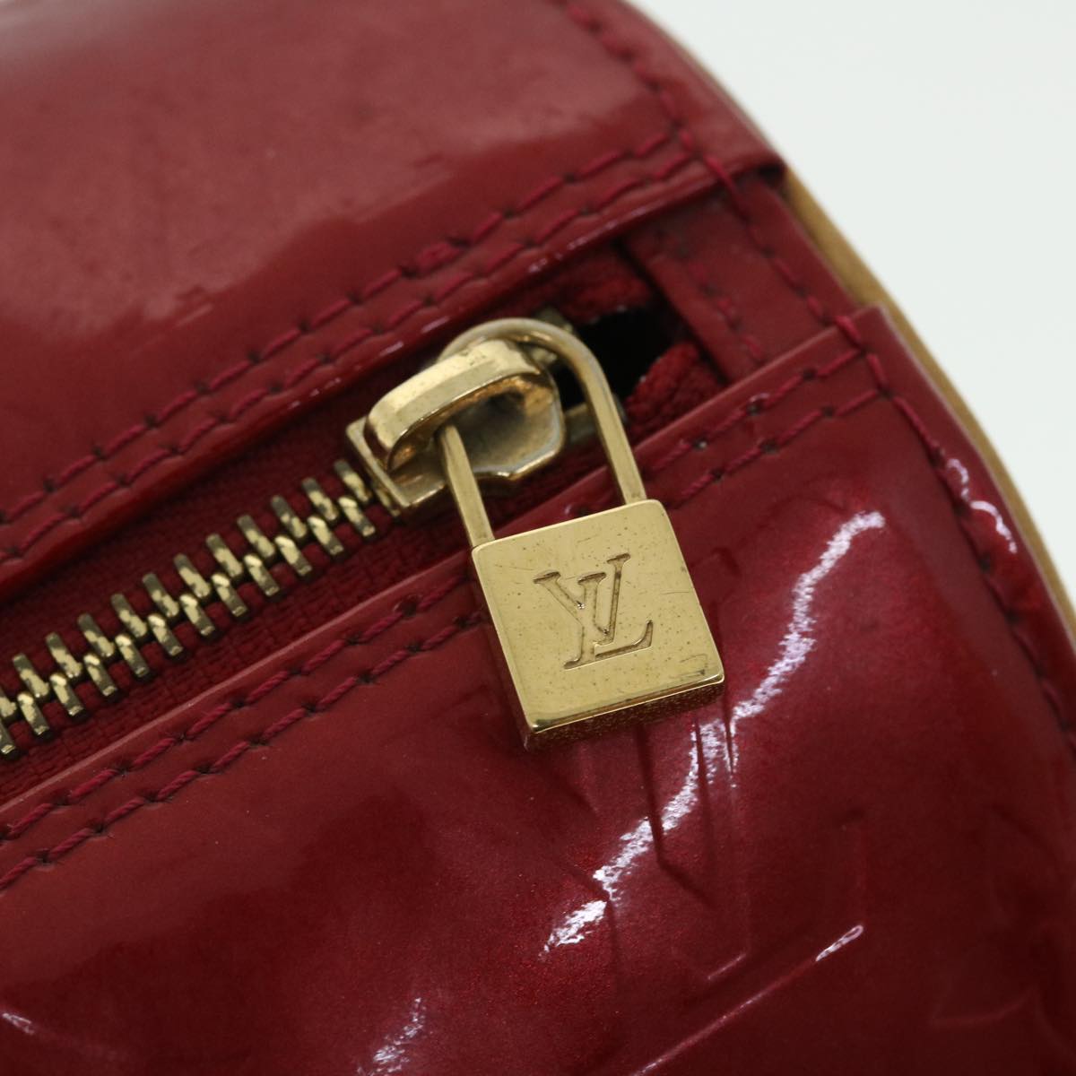 LOUIS VUITTON Monogram Vernis Bedford Hand Bag Red M91986 LV Auth 51408