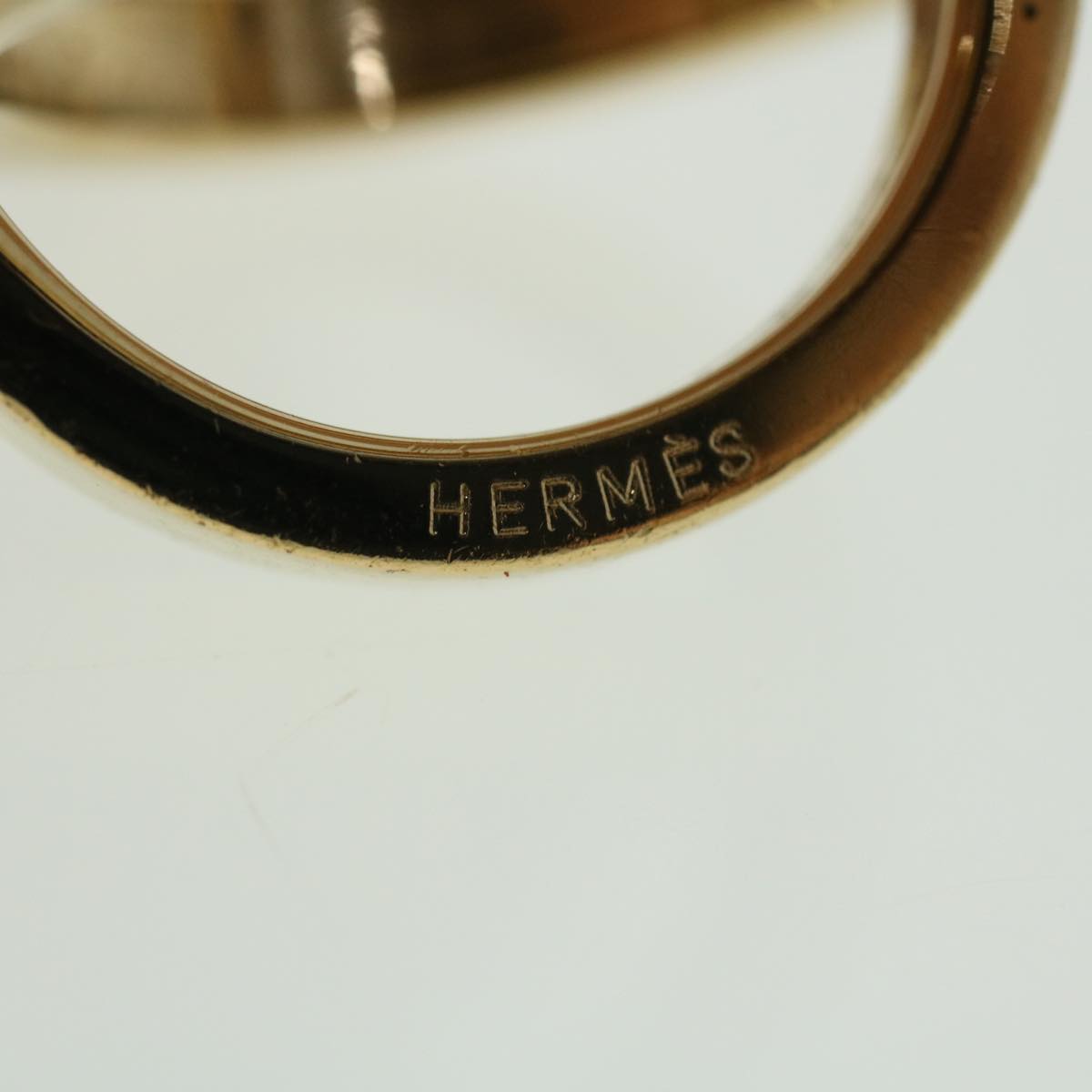 HERMES Cosmos Bijouterie Fantaisie Scarf Ring Metal Gold Tone Auth 51415