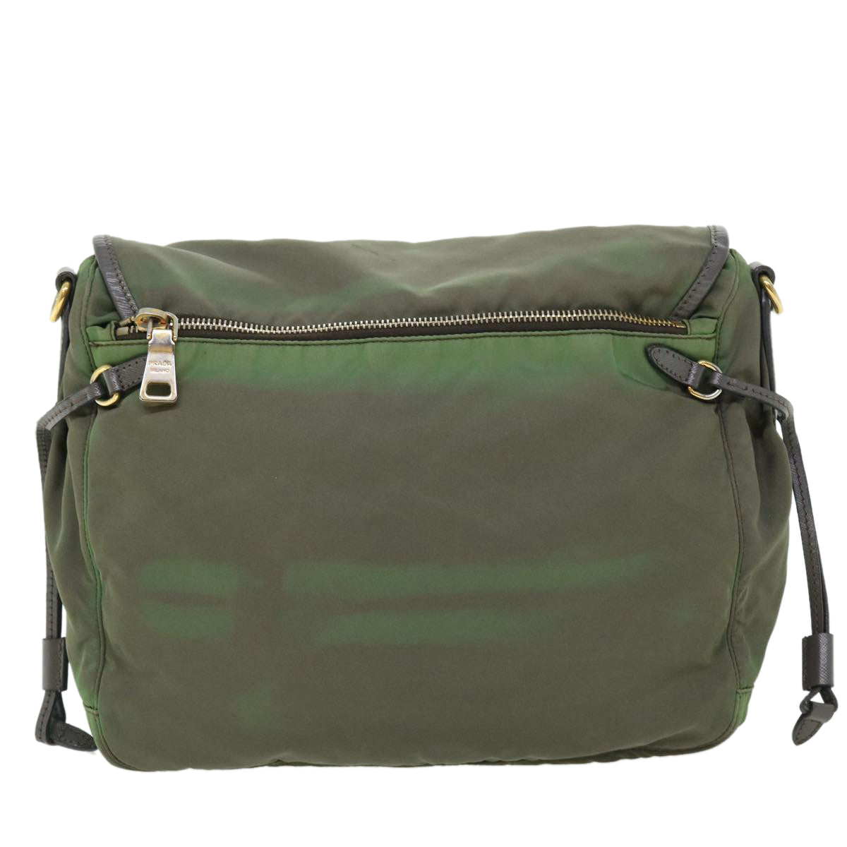 PRADA Shoulder Bag Nylon Green Auth 51452