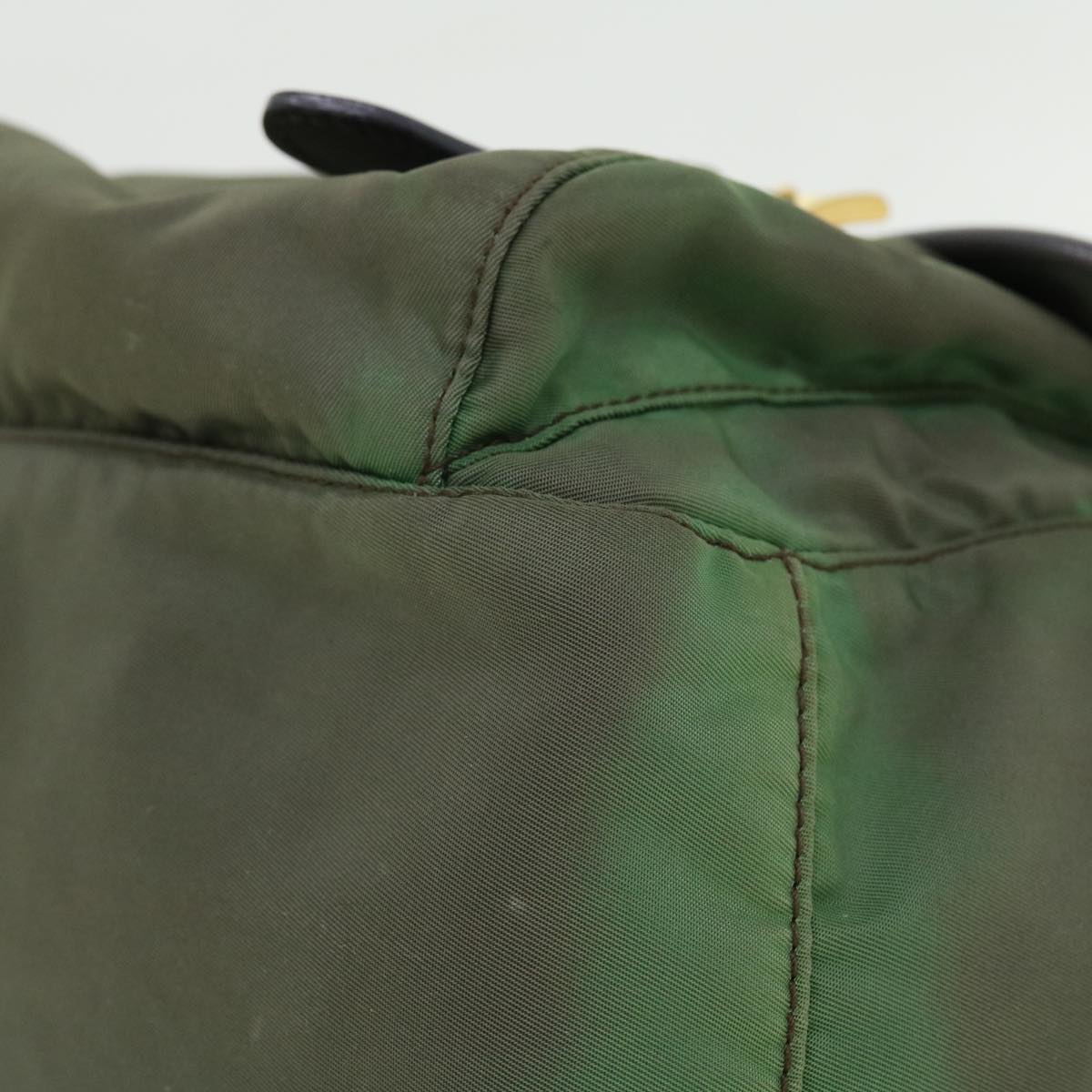 PRADA Shoulder Bag Nylon Green Auth 51452