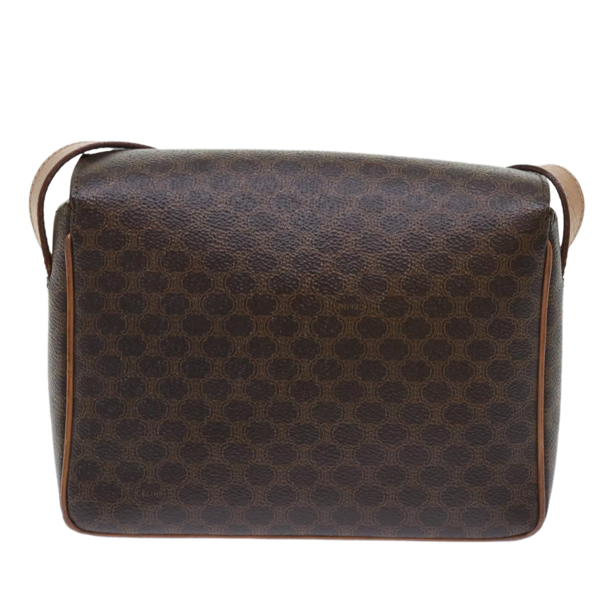 CELINE Macadam Canvas Shoulder Bag PVC Leather Brown Auth 51453 - 0
