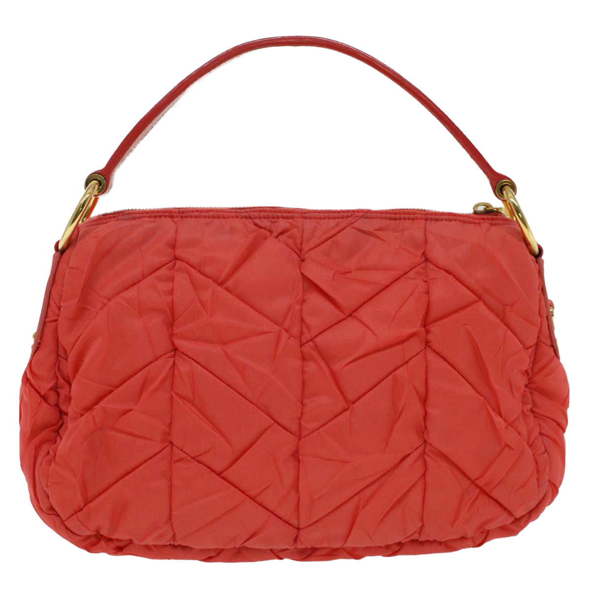 PRADA Shoulder Bag Nylon Orange Auth 51457