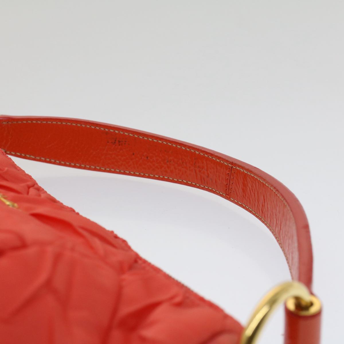 PRADA Shoulder Bag Nylon Orange Auth 51457