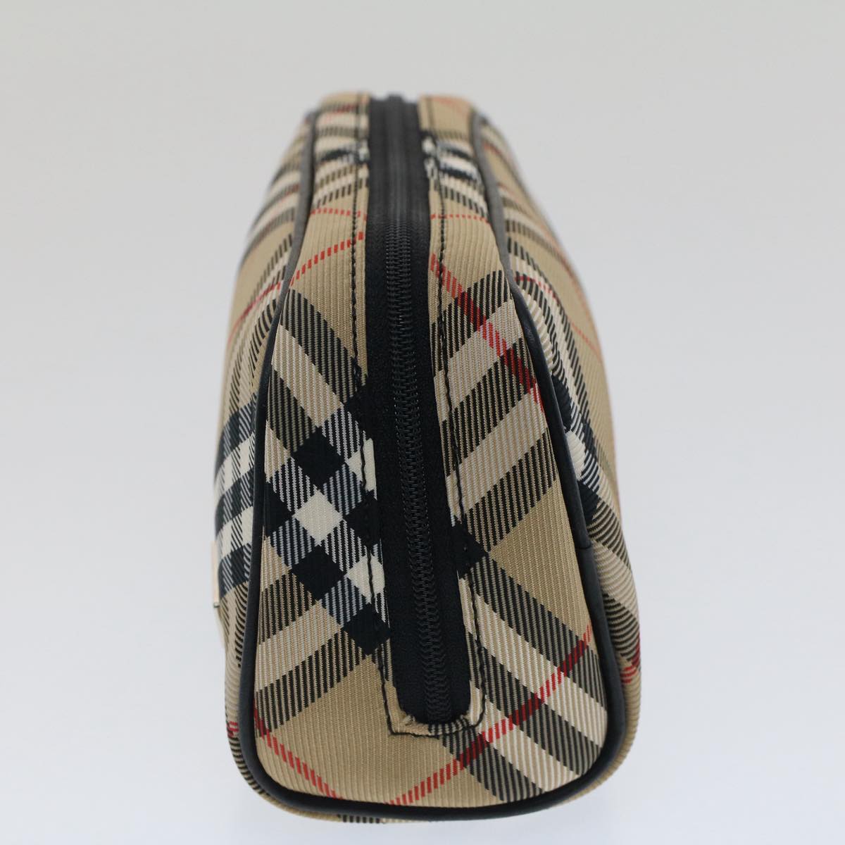 BURBERRY Nova Check Pouch Nylon Beige Auth 51472