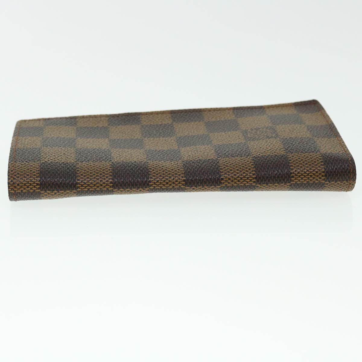 LOUIS VUITTON Damier Ebene Etui Lunettes Simple Glasses Case N62964 Auth 51587