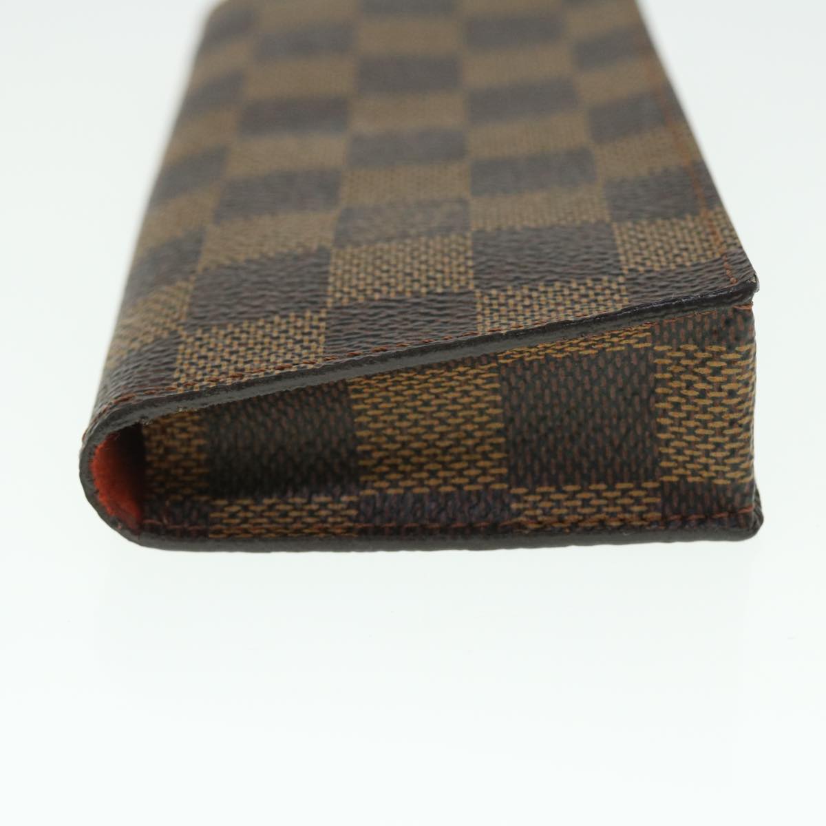 LOUIS VUITTON Damier Ebene Etui Lunettes Simple Glasses Case N62964 Auth 51587