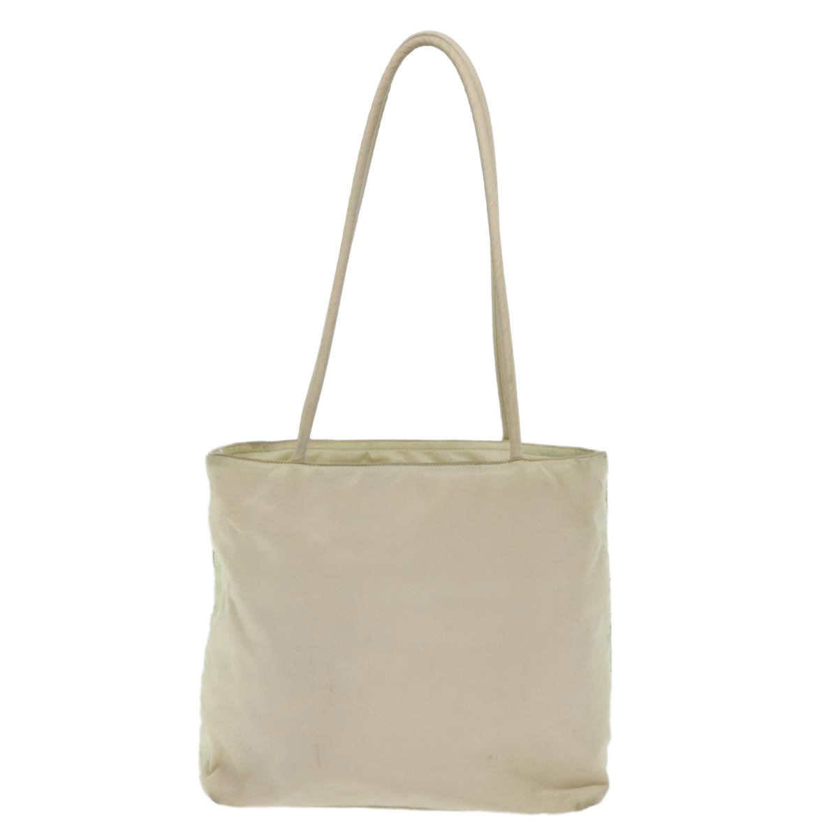 PRADA Tote Bag Nylon Cream Auth 51632 - 0
