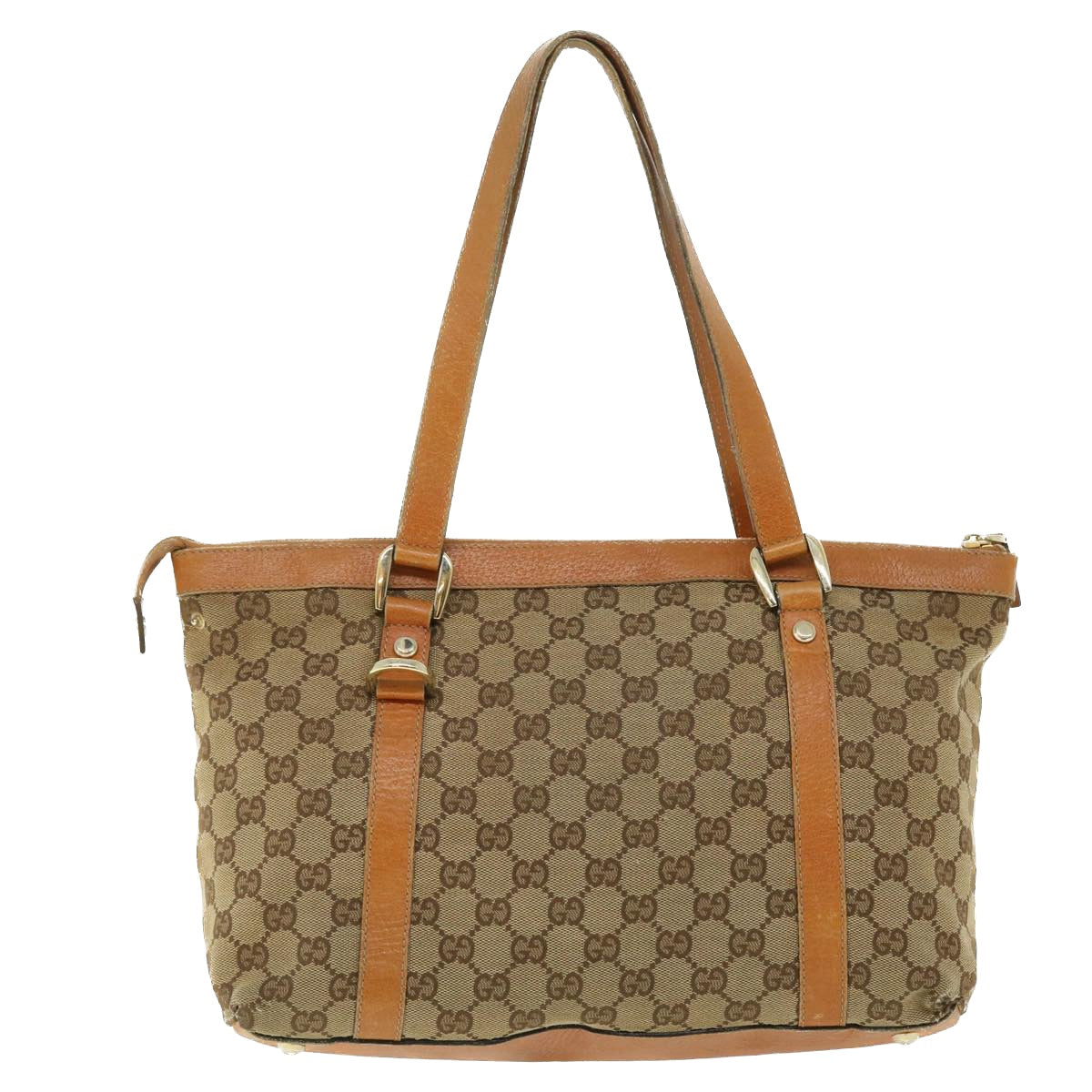 GUCCI GG Canvas Shoulder Bag Beige Brown 141470 Auth 51645 - 0