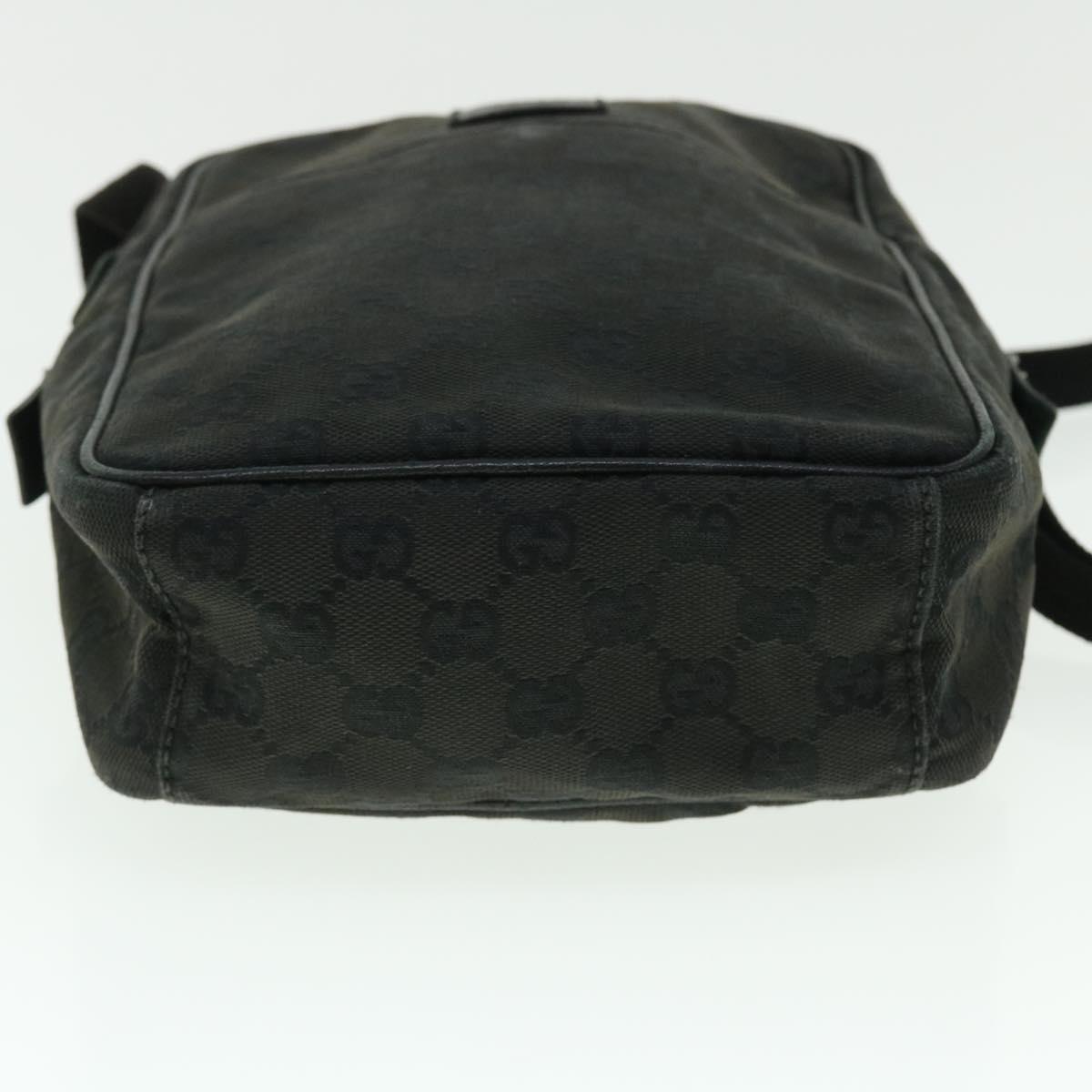 GUCCI GG Canvas Shoulder Bag Black 122759 Auth 51647