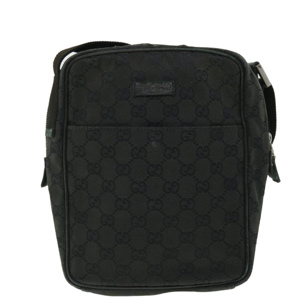 GUCCI GG Canvas Shoulder Bag Black 122759 Auth 51647