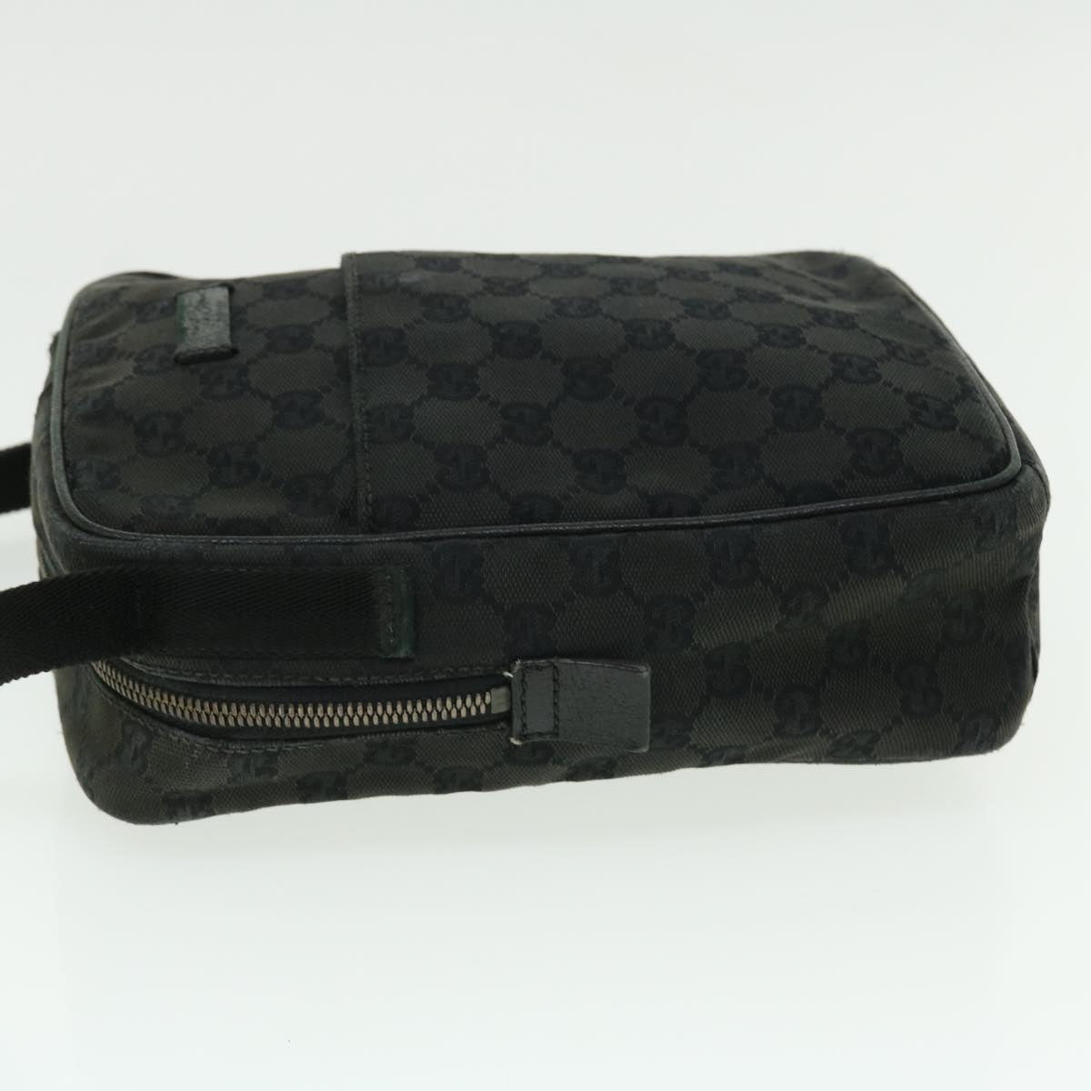 GUCCI GG Canvas Shoulder Bag Black 122759 Auth 51647