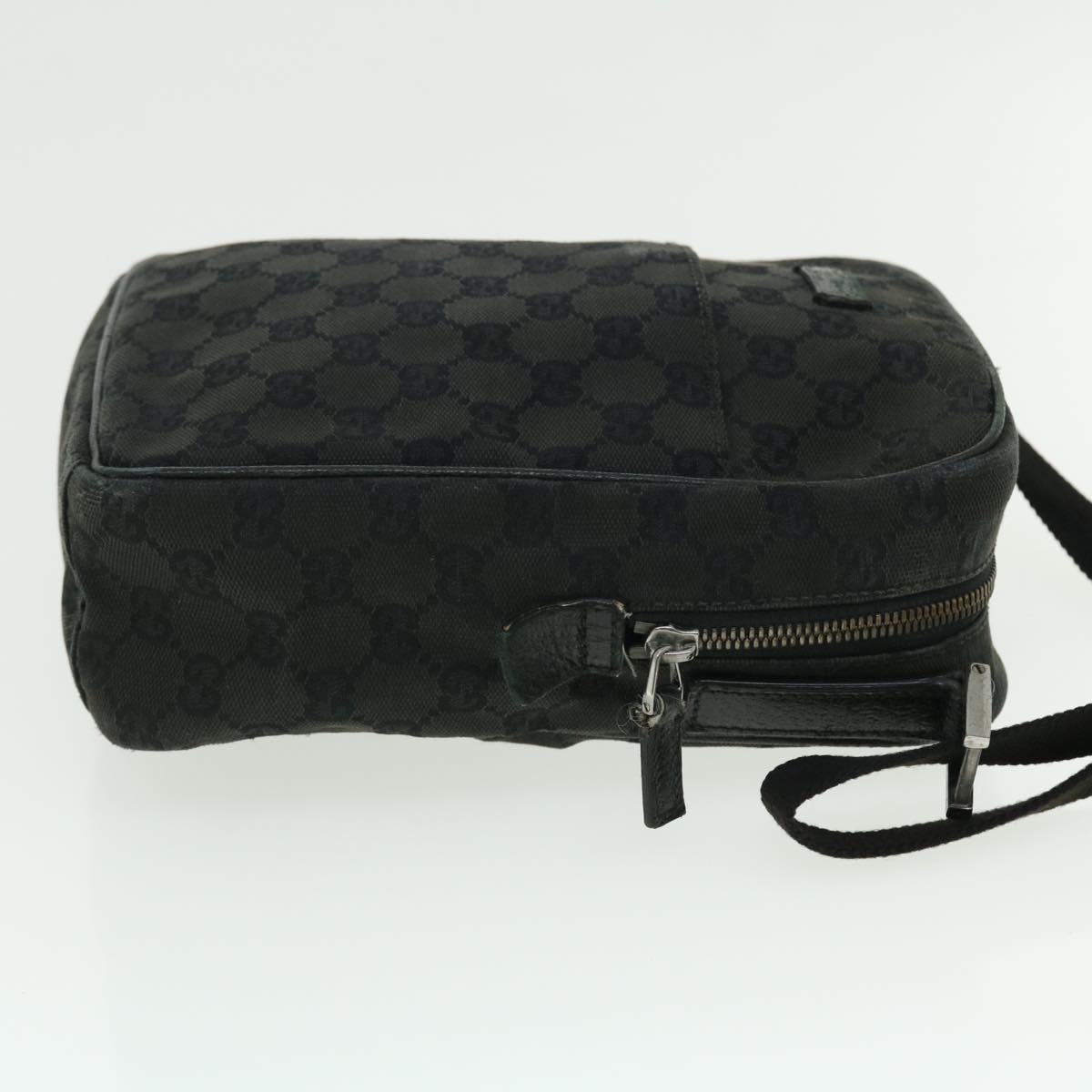 GUCCI GG Canvas Shoulder Bag Black 122759 Auth 51647