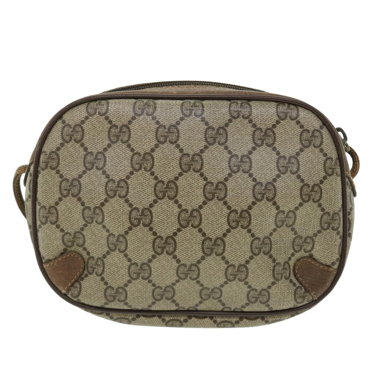 GUCCI GG Canvas Web Sherry Line Shoulder Bag PVC Leather 156 02 066 Auth 51651 - 0