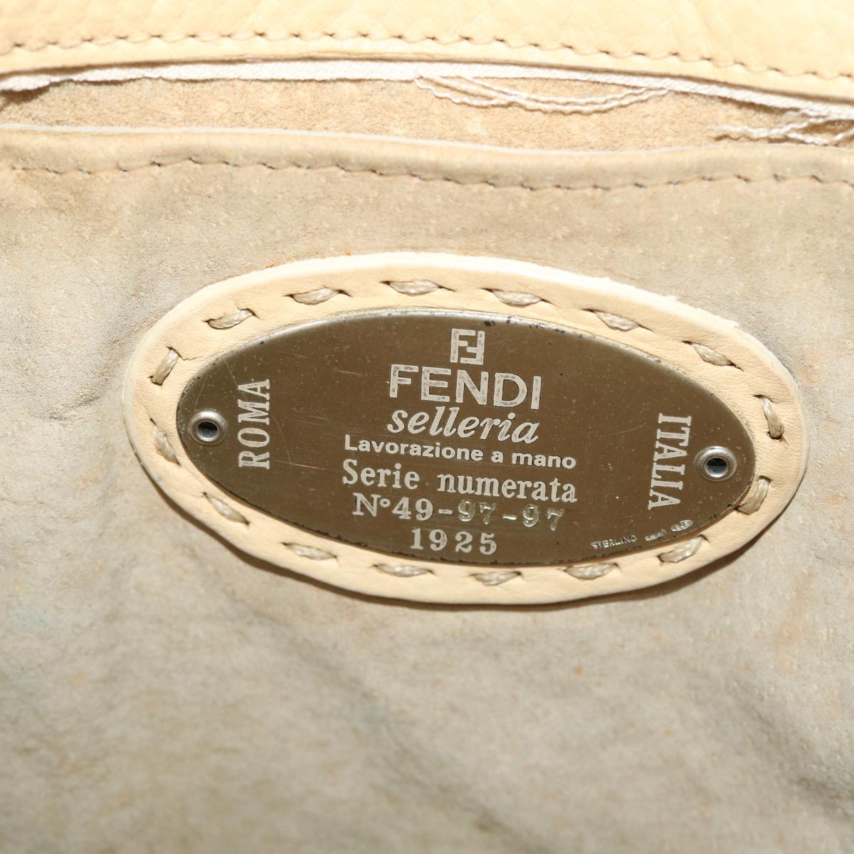 FENDI Zucca Canvas Celeria Tote Bag Beige Auth 51655