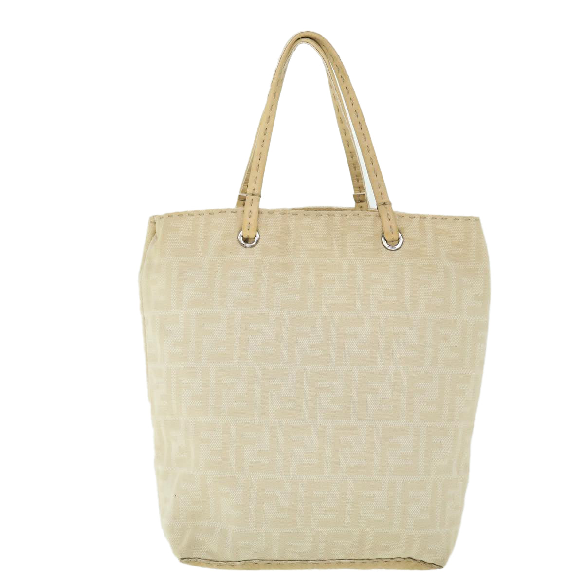 FENDI Zucca Canvas Celeria Tote Bag Beige Auth 51655 - 0