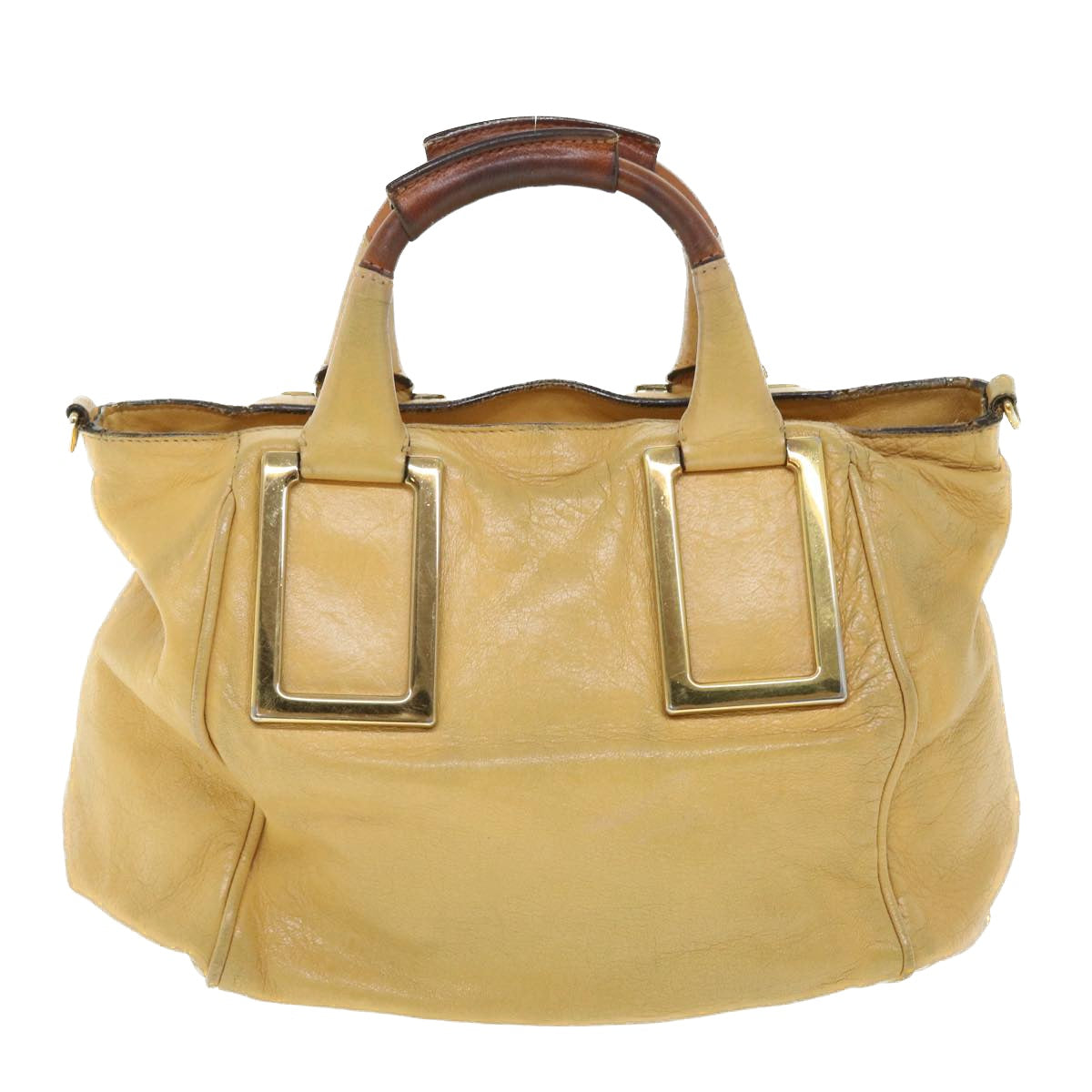 Chloe Etel Hand Bag Leather 2way Yellow Auth 51664 - 0