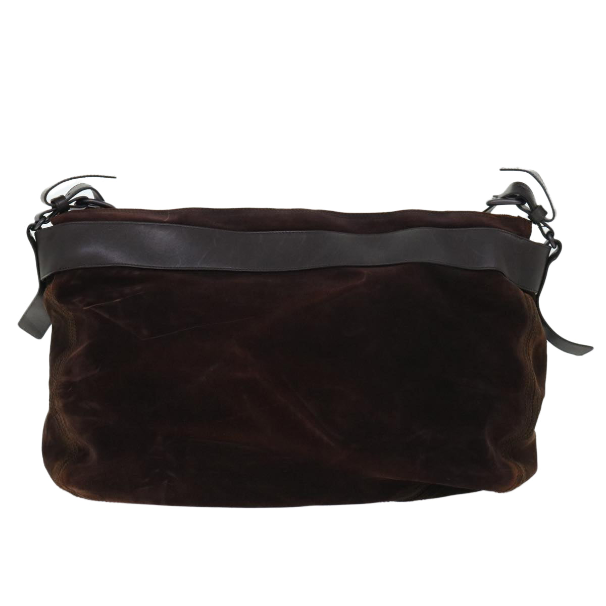 BOTTEGA VENETA INTRECCIATO Shoulder Bag Suede Leather Brown Auth 51666 - 0