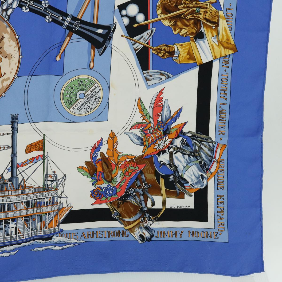 HERMES Carre 90 The Original New Orleans Creole Jazz 1923 Scarf Silk Auth 51678