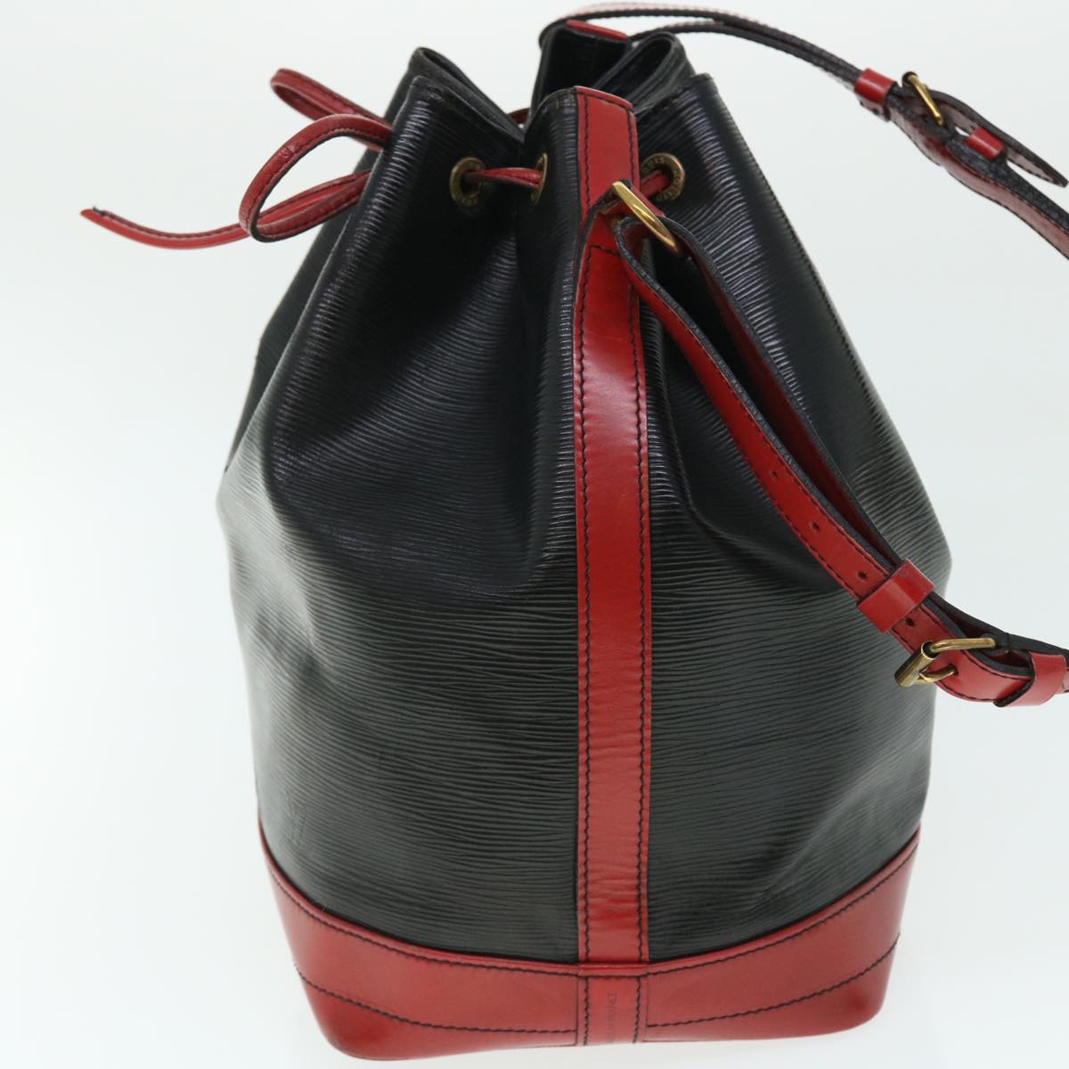 LOUIS VUITTON Epi Noe Shoulder Bag Bicolor Black Red M44017 LV Auth 51789