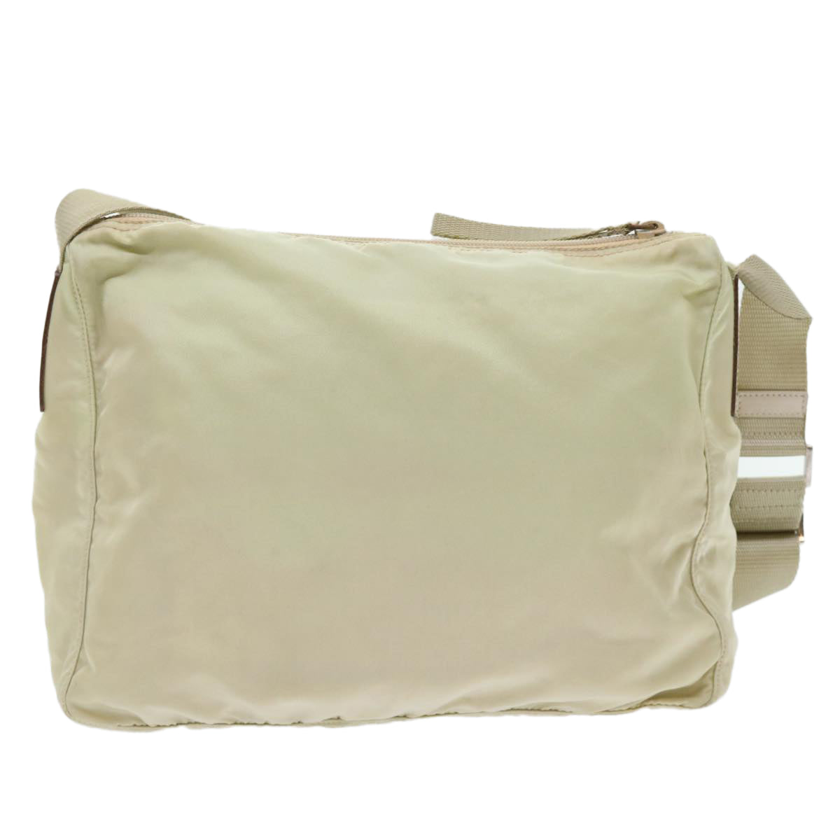 PRADA Shoulder Bag Nylon Cream Auth 51821 - 0