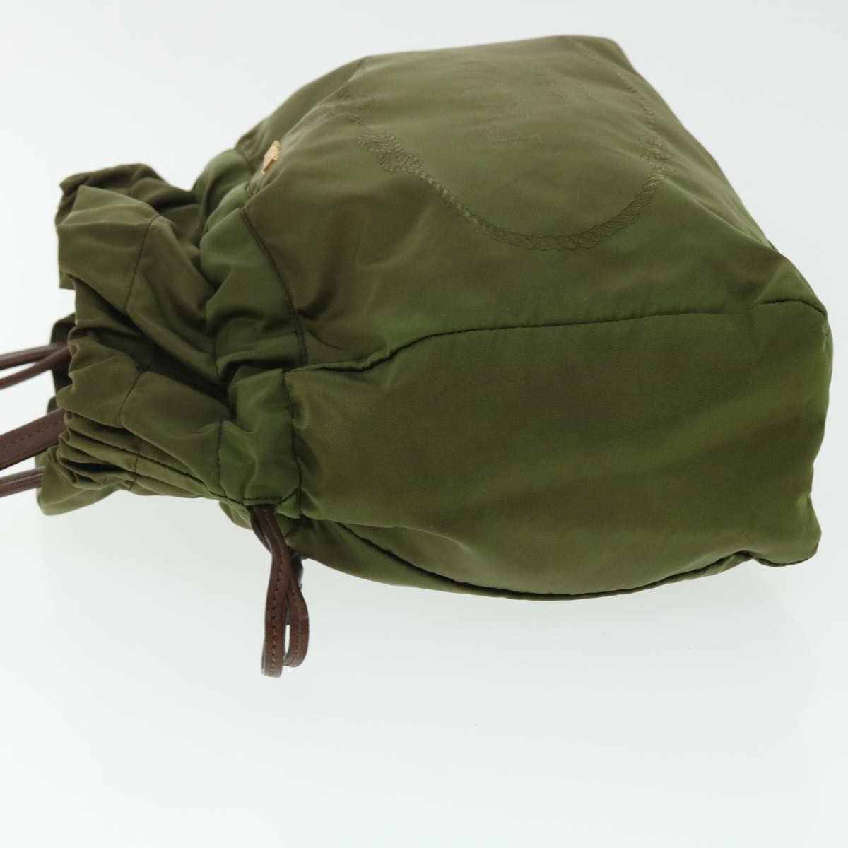 PRADA Hand Bag Nylon Khaki Auth 51823