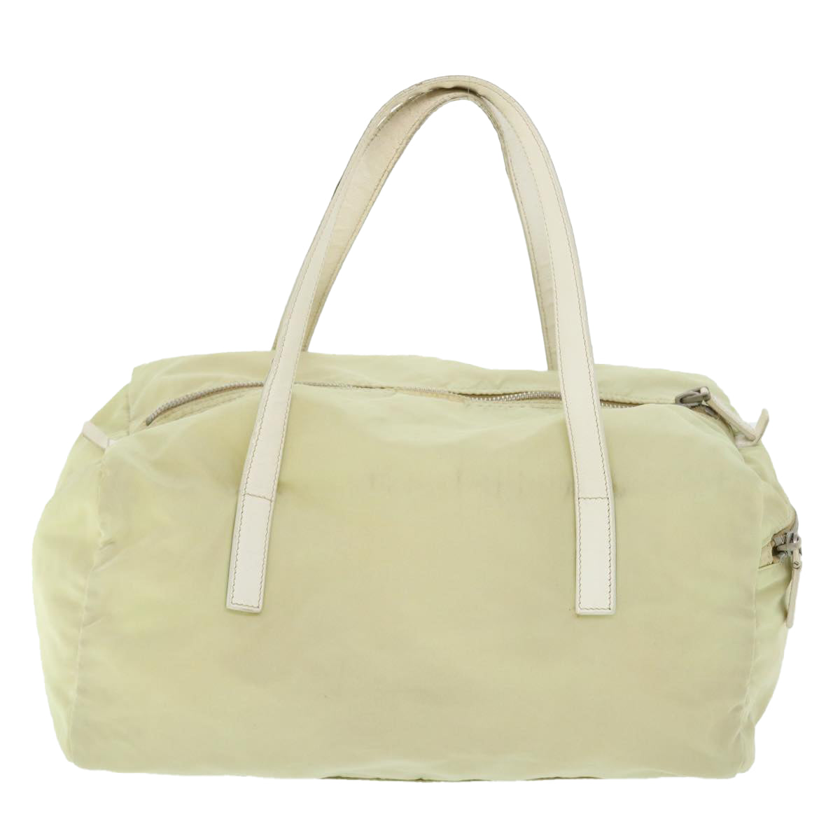 PRADA Hand Bag Nylon Cream Auth 51829
