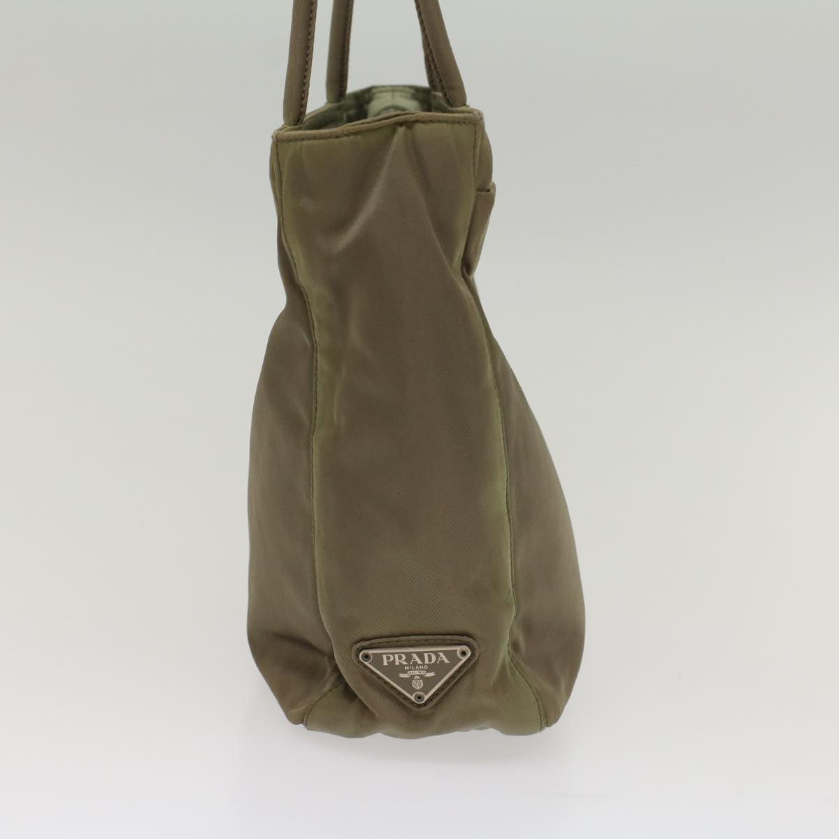 PRADA Hand Bag Nylon Khaki Auth 51832