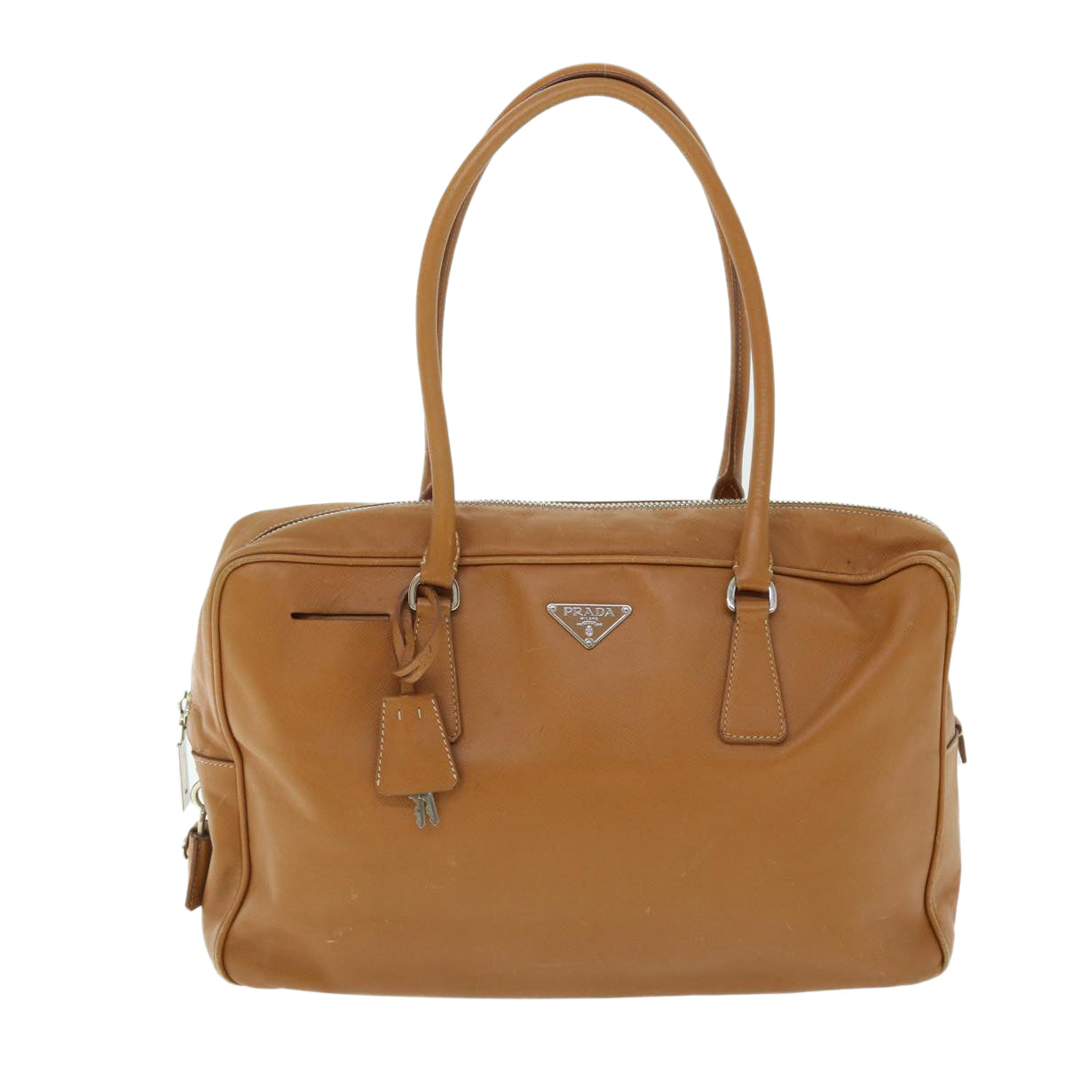PRADA Hand Bag Safiano leather Brown Auth 51833 - 0