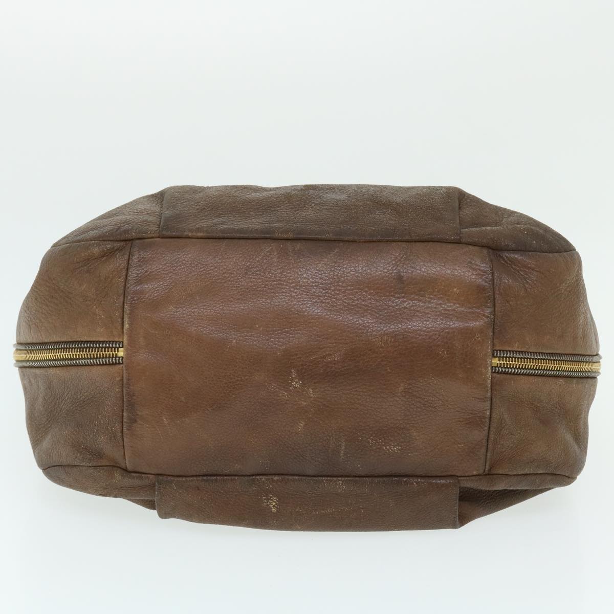 PRADA Hand Bag Leather Brown Auth 51836