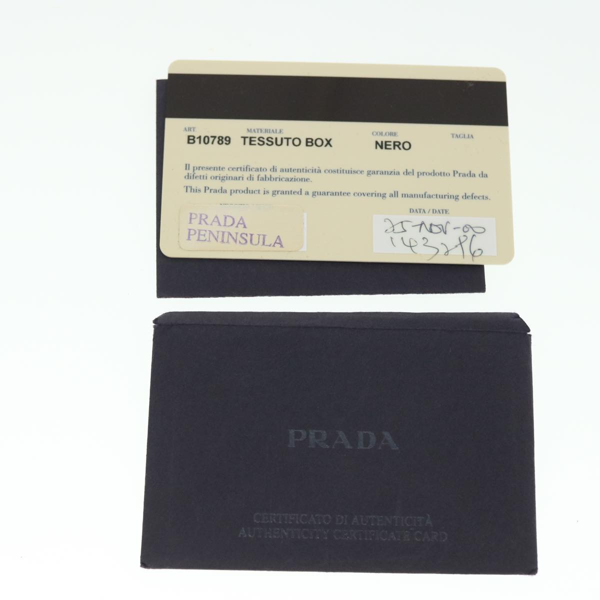 PRADA Hand Bag Nylon Leather Black Auth 51839