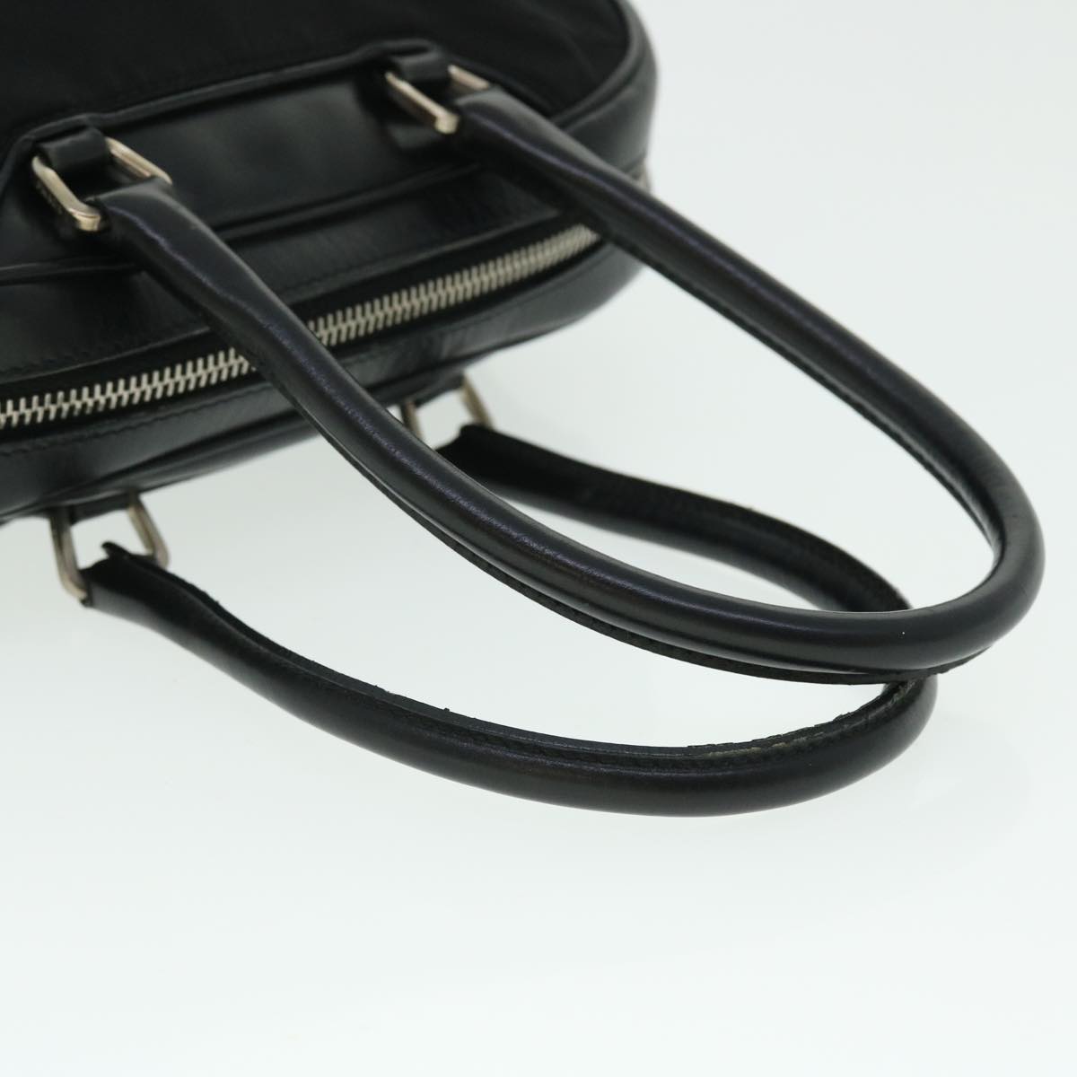 PRADA Hand Bag Nylon Leather Black Auth 51839